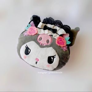 🧡 SOLD 🧡 Sanrio Japan Kawaii Kuromi Two Sided Pouch Tsundere Cafe Purple/Black